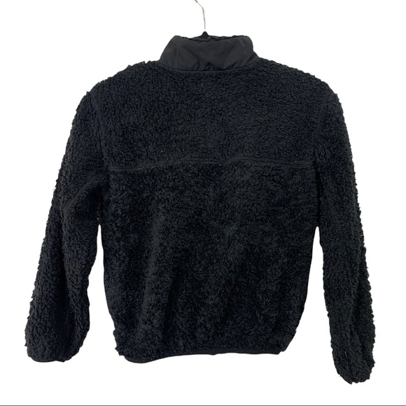 ZYIA Active, Black Sherpa Teddy, 1/4 Zip Jacket Pullover, Sz: 10 - Picture 2 of 6